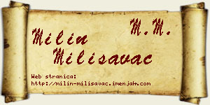 Milin Milisavac vizit kartica